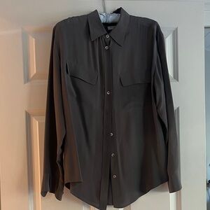 Equipment Charcoal Button-Up Blouse
